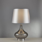 Lampe cantata, chrome et verre fumé, avec abat-jour