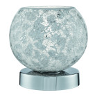 Lampe de table touch lamps, en chrome et verre blanc