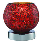 Lampe de table touch lamps, en chrome et verre rouge