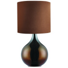Lampe de table verre brun et abat-jour