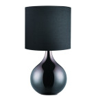Lampe de table verre noir et abat-jour