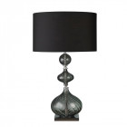 Lampe edition, verre fumé, avec abat-jour