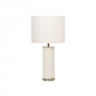 Lampe ripple, résine et nickel satiné, blanc, sans abat-jour
