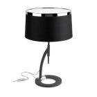 Lampe virginia, acier noir et chromé, abat-jour coton noir
