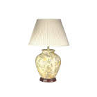 Lampe yellow flowers, porcelaine, sans abat-jour