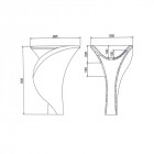 Lavabo totem ovale - solid surface - 67x90 cm - arum