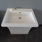 Lavabo totem rectangulaire - solid surface blanc mat 58x83 cm - slide