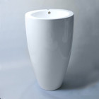 Lavabo totem rond - céramique blanc - 50x85 cm - ove