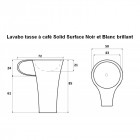 Lavabo totem tasse à café - solid surface noir et blanc brillant - 70x85 cm - cup