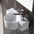 Lave main asymétrique droite - céramique blanc - 40x28 cm - pool