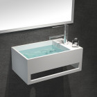Lave main avec porte serviette - composite blanc mat - 50x30 cm - wishes