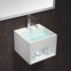 Lave main carré - solid surface blanc mat - 33x33 cm - enjoy