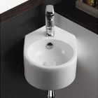 Lave main d'angle rond - céramique - 42x27 cm - style