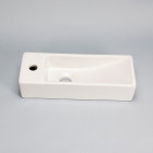 Lave main rectangulaire gain de place gauche - céramique blanc - 38x15 cm - minimalist