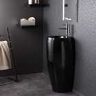 Lave main totem rond - céramique noir - 39x85 cm - ove