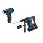 Perforateur Burineur BOSCH SDS-plus GBH 36VF-LI 4.0Ah + perceuse GSR 10,8-2-LI 0615990H1C