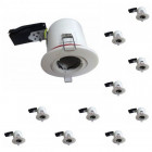 Lot de 10 supports spot rt2012 rond orientable 100mm - finition - blanc