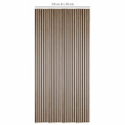 Lot de 4 panneaux tasseaux bois 250 x 30 x 2 cm - décor chêne clair fond noir - 3m²