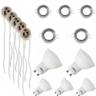 Lot de 5 kits spot led gu10 5 watt (eq. 50 watt) - support gris - couleur éclairage et type de support au choix