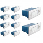 Lot de 10 appliques led ip 54 0,6 watt rectangulaire extérieur - couleur - blanc neutre 4000°k