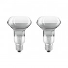 Lot de 2 ampoules led e27 r63 verre clair 4 watt (eq. 30 watt) blanc chaud