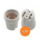 Lot de 20 douilles E27 céramique - Forme - A visser