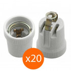 Lot de 20 douilles E27 céramique - Forme - Simple