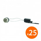 Lot de 25 douilles gu10 céramique avec domino connecteur - norme ce