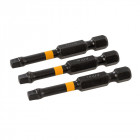 Lot de 3 embouts de vissage impact carrés - R3 - 50 mm
