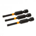 Lot de 3 embouts de vissage impact T20 - T20 - 50 mm