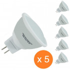 Lot de 5 spots led GU5.3 5 watt (eq. 50 watt) - Couleur eclairage - Blanc froid