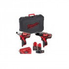 Pack 12 V, 2 produits - perceuse à percussion, visseuse à choc M12 - M12 BPP2B-421C Milwaukee -