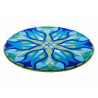 Tapis de salle de bain silent glow bleu vert rond 80 cm
