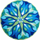Tapis de salle de bain silent glow bleu vert rond 100 cm