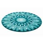 Tapis de salle de bain temple of the soul turquoise rond 80 cm