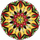 Tapis de salle de bain mandala of life jaune rond 80 cm