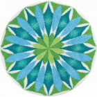 Tapis de salle de bain sunrise bleu rond 80 cm