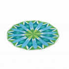 Tapis de salle de bain sunrise bleu rond 80 cm