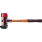 Maillets simplex, avec boîtier en fonte malléable et manche en bois, ø 60, caoutchouc avec pied intégré / plastique, rond