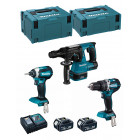 Makita kit mk307rtj (dhr243 dhp484 dtd153 2 x 5,0 ah dc18rc makpac 2 makpac 3)