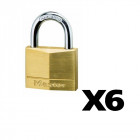 Master lock 140eursix lot de 6 cadenas en laiton 40 mm s'entrouvrant