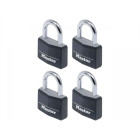 Masterlock - 932860 - cadenas pour cave noir 40mm lot de 4