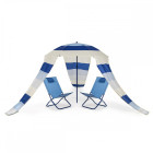 Maui extra 2 transats chaises pliables parasol jardin plage       bleu