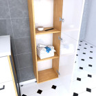 Meuble colonne de douche 30x35 cm suspendu - 2 portes finition blanc mat STRUCTURA F072 Aurlane - PACM081