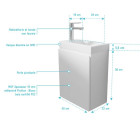 Meuble lave mains Blanc 40x50x22 cm avec vasque en SMC - ELEMENTARY Aurlane - LAV1038