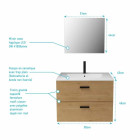 Meuble salle de bain 60 cm suspendu 2 tiroirs finition Bois avec vasque et miroir - BOX-IN 60 WOOD Aurlane - LAV627