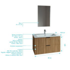 Meuble salle de bain simple vasque 60cm bois MDF ondulé - MILO Aurlane - LAV1031