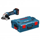 Meuleuse angulaire 18v bosch professional ss fil gws 18-125 v-li + 2 batteries 6,0 ah + chargeur rapide + coffret