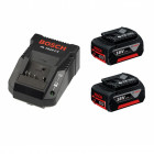 Meuleuse angulaire 18v sans fil gws 18-125 v-li bosch professional + 2 batteries lithium 4,0 ah + chargeur