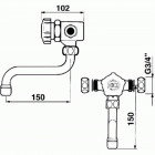 Mitigeur monocommande mural presto 3500 bouton noir